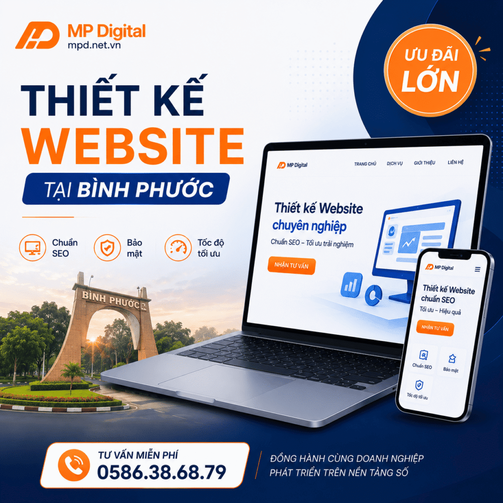 Dịch vụ thiết kế website tại Bình Phước của MPD